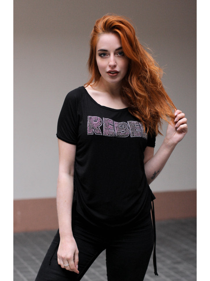 #REBEL - Damen T-Shirt mit Rebel Schrift
