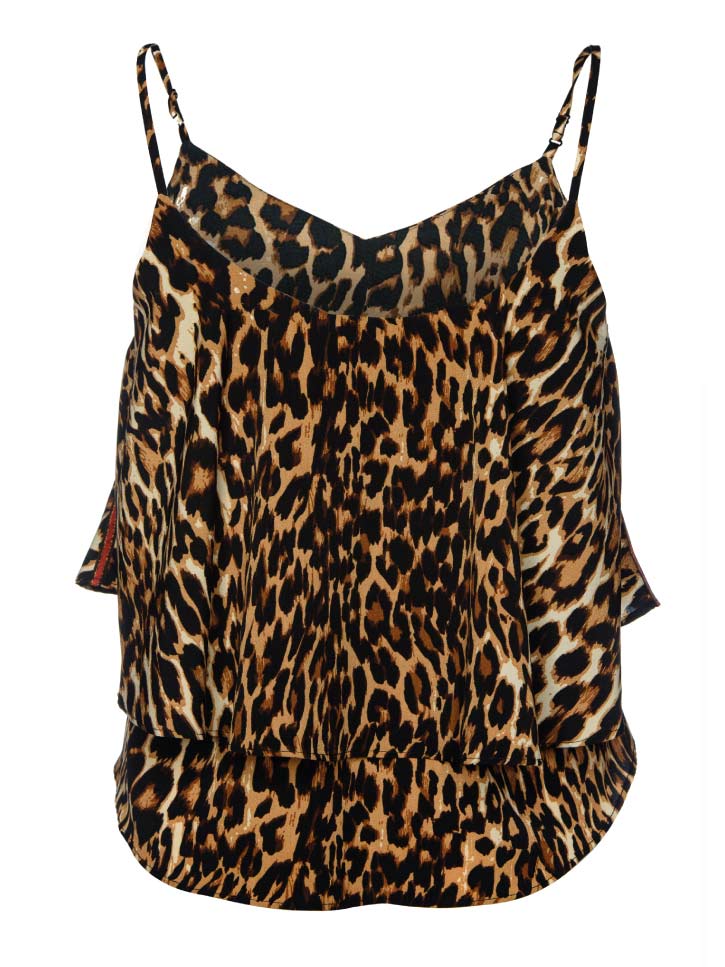 Damen Top mit All-Over Leopardenmuster